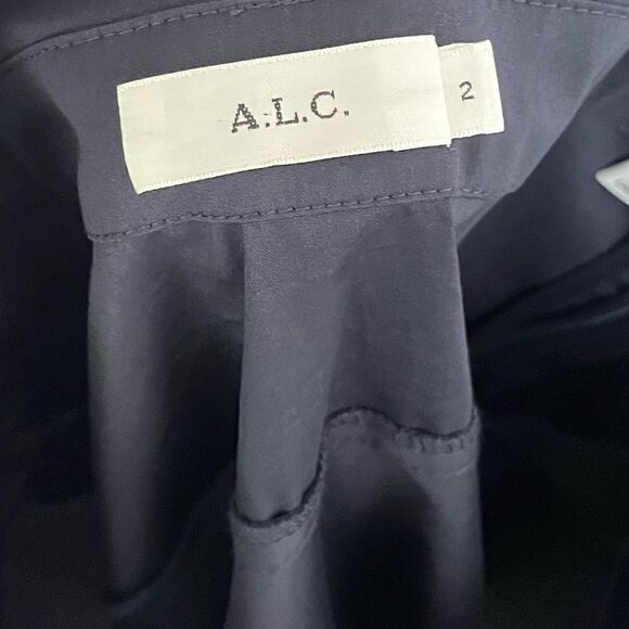 A.L.C. | Black Cotton Flare Midi Skirt (2) - Picture 3 of 5